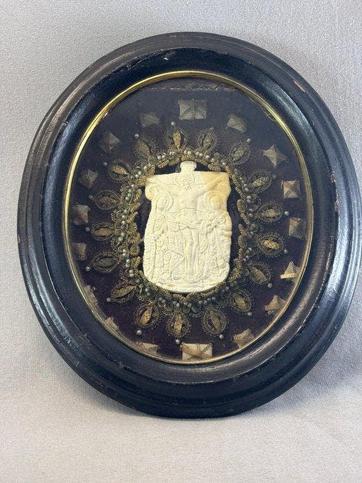 Kloosterwerk - Relieken - Antiek - Hout - 1850-1900 -, Antiek en Kunst, Kunst | Niet-Westerse kunst