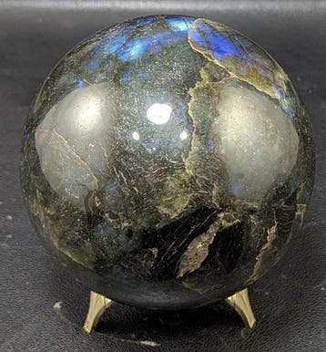 Labradorite Full Fire Bol - Hoogte: 100 mm - Breedte: 100