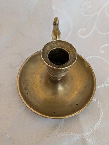 Kaarsenstandaard met oor - Messing