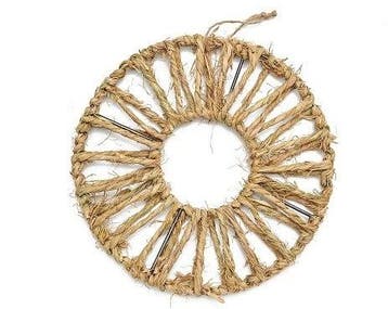 Metalen ring met Raffia krans 48 cm per stuk, Nieuw