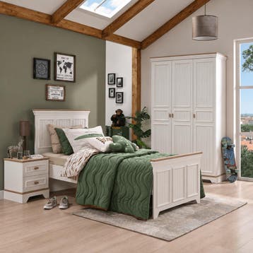 Almila Monte Complete Kinderkamer Set Crème/Eiken - 90 x 200, Nieuw
