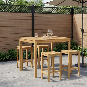 vidaXL Tuin Bar Tafel Witgewassen 110 x 108,5 x 105 cm, Verzenden