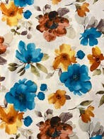 Tissu dameublement à décor floral aquarelle - Textile - 280, Antiek en Kunst, Antiek | Tapijten, Tafelkleden en Textiel