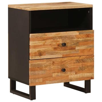 vidaXL Bedkast Bruin 50 x 33 x 62 cm Massief Mango Hout, Verzenden