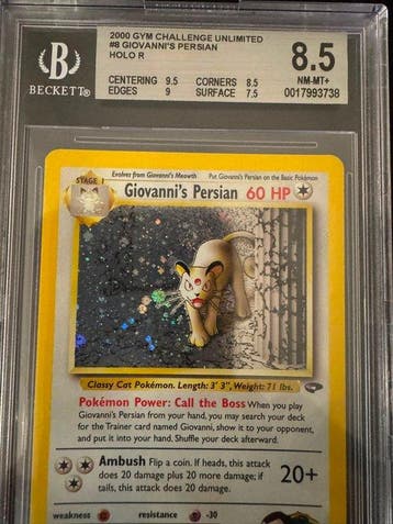 Pokémon - 1 Graded card - Beckett 8.5 - WOTC - Gym Challenge