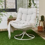 Fauteuil de jardin rotatif - sable - 67 x 82 x 91 cm |, Maison & Meubles, Verzenden, Neuf
