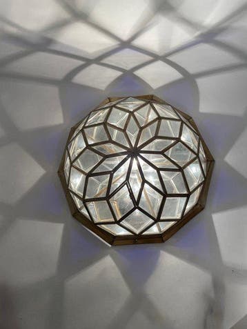Lamp - Grote XXL decagonale plafondlamp 41 cm - kobaltblauw