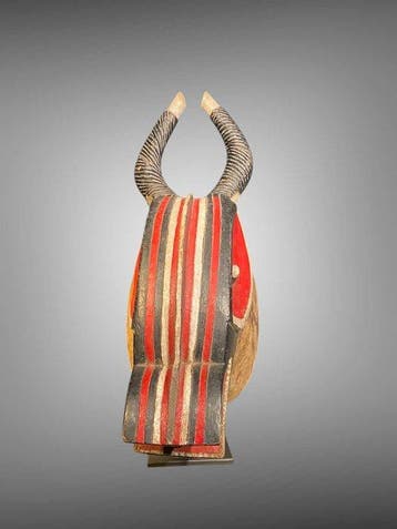 Baoulé-masker met hoorns - Baoulé-sculptuur - Baule -