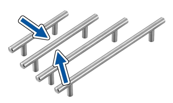Set van 4 hoge kwaliteit massief stalen handgrepen (maat 2:, Doe-het-zelf en Bouw, Gereedschap | Overige machines, Nieuw, Verzenden