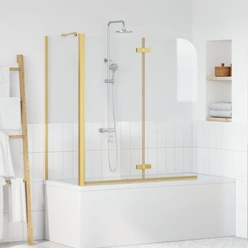 vidaXL Douche Omheining Goud 120 x 68 x 130 cm ESG Glas en, Verzenden, Nieuw