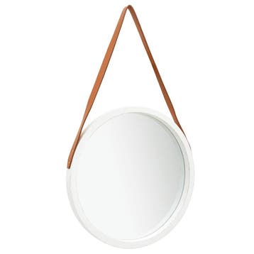 vidaXL Wandspiegel met band 50 cm wit, Huis en Inrichting, Verzenden, Nieuw