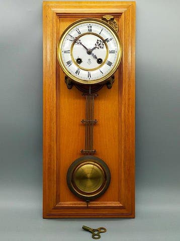 Horloge murale - Antike Gustav Becker Wanduhr – Regulator, Antiek en Kunst