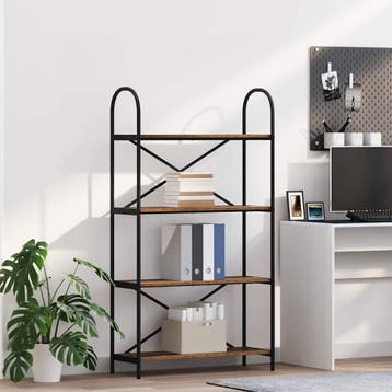 vidaXL Boekenplank 4-laags 80 x 30 x 146 cm Bewerkt hout, Verzenden, Nieuw