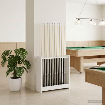 vidaXL Biljartkeu-stand Bewerkt hout 60 x 20 x 57 cm Wit, Sport en Fitness, Biljarten en Poolen, Verzenden, Nieuw