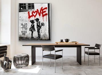 EMIR BERCUTTE - STREET ART KISS ME - Toile L - LIMITED