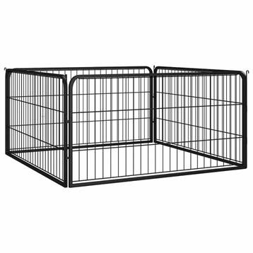 vidaXL Hondenkennel 4 panelen 100x50 cm gepoedercoat staal, Dieren en Toebehoren, Verzenden, Nieuw