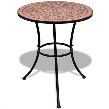 vidaXL Bistrotafel 60 cm mozaïek terracottakleurig, Verzenden