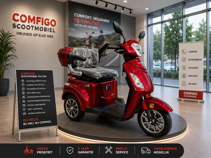 Snel &amp; comfortabel Scootmobiel met lithium accu nieuwe, Divers, Voitures sans permis & Scooters pour invalides, Envoi
