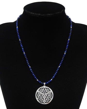 Lapis lazuli - Halsketting Aartsengel Metatron: Volledige