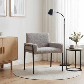 vidaXL Accentstoel Lichtgrijs Bouclé, Verzenden, Nieuw