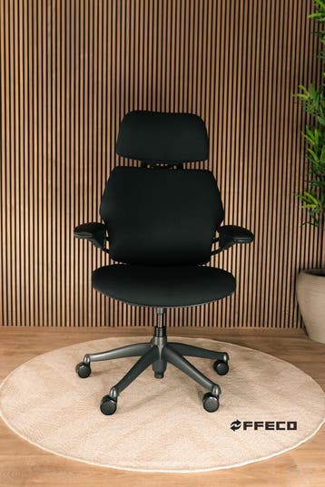 Humanscale Freedom Met Verstelbare Hoofdsteun, Verzenden, Zwart, Zo goed als nieuw, Bureaustoel