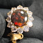 Pendentif opale noire australienne Bijoux - Hauteur : 23 mm
