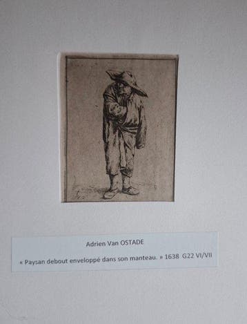 Adriaen Van Ostade ( 1610-1685) - Standing peasant with his, Antiek en Kunst
