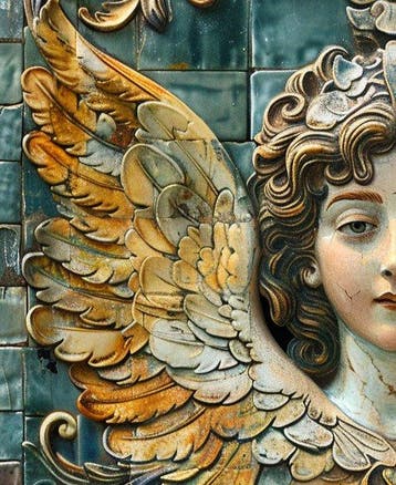 CAMILART.ES_(2002) - SQUARED ANDALUSIAN TILES ANGEL