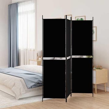 vidaXL Kamerscherm met 3 panelen 150x180 cm stof zwart, Verzenden