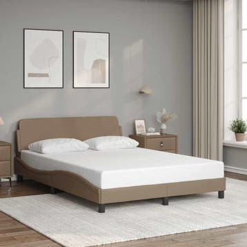 vidaXL Bedframe Dover kunstleer cappuccinokleurig 120x200, Verzenden