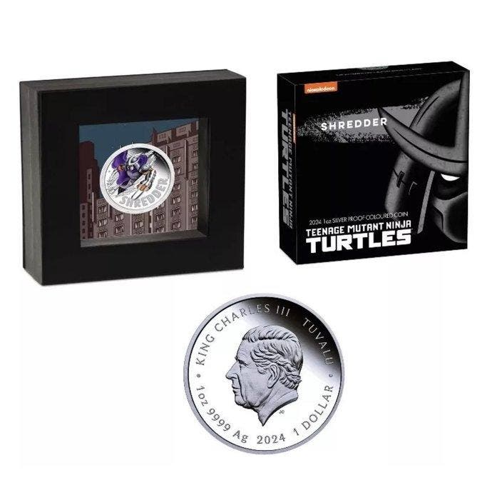 Tuvalu. 1 Dollar 2024 Shredder - Ninja Turtle, 1 Oz (.999), Postzegels en Munten, Munten | Europa | Niet-Euromunten