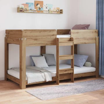 vidaXL Stapeld bed voor kids Artisan Eiken 80 x 200 cm, Verzenden