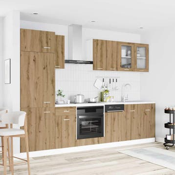 vidaXL Keuken Eenheid Lyon 8 st Artisanaal eiken Bewerkt, Huis en Inrichting, Verzenden, Nieuw