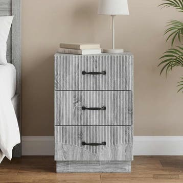 vidaXL Nachtkastje Grijs sonoma 43 x 41 x 63,5 cm Bewerkt, Huis en Inrichting, Verzenden, Nieuw
