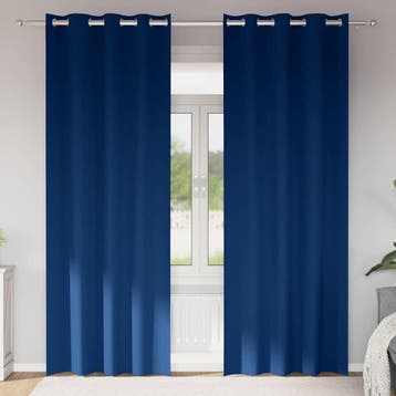 vidaXL Blackout Gordijnen met Ringen 2 st Donkerblauw 260 x, Maison & Meubles, Ameublement | Rideaux & Stores à lamelles, Verzenden
