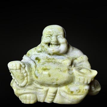 Boeddha en Jade Lemon XL - premium Gravure - Hoogte: 110 mm