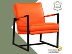 Leren fauteuil Secret - Toledo Orange (oranje), Maison & Meubles, Fauteuils, Ophalen of Verzenden