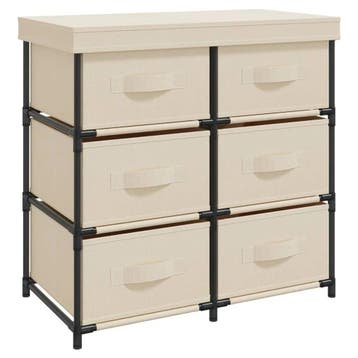 Opbergkast 6 lades creme | Retour deal | 34% korting, Verzenden, Zo goed als nieuw