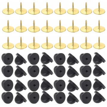 Fako Bijoux - 25 Steek Pinnen Met Rubberen Pin Backs - Badge, Verzenden