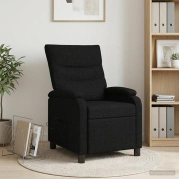vidaXL Massage Relaxstoel Zwart Stof, Verzenden