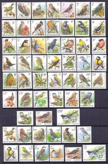 België 1986/2010 - Uitgebreide collectie Buzin-vogels met
