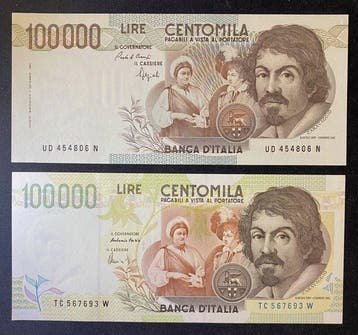 Italië. 1000, 2000, 5000, 10000, 2x50000, 2x100000 Lire