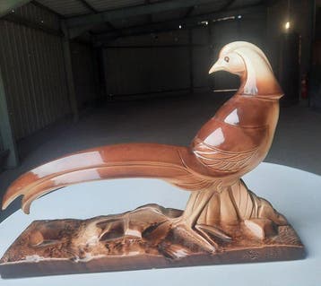 Ch. Lemanceau - sculptuur, Grande sculpture de faisan Art, Antiquités & Art