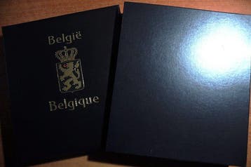 Accessoires België - Een lege luxe DAVO album met cassette, Postzegels en Munten, Gestempeld