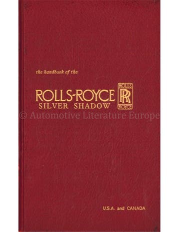 1966 ROLLS ROYCE SILVER SHADOW INSTRUCTIEBOEKJE ENGELS