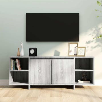 vidaXL Tv-meubel 130x35x50 cm bewerkt hout grijs sonoma, Verzenden