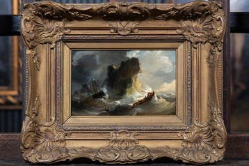 Hollandse School (XIX) - Marine - Stormachtig Zeetafereel -