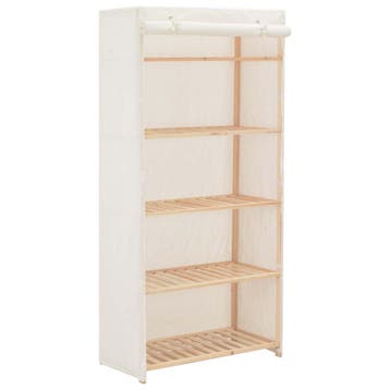 vidaXL Kledingkast 79x40x170 cm stof wit, Verzenden