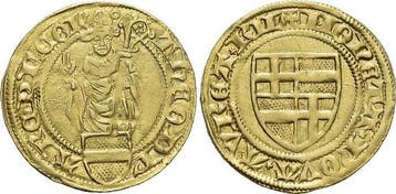 Goud-gulden o Jahr 1432 Koeln-erzbistum Dietrich Ii von M..., Verzenden, België
