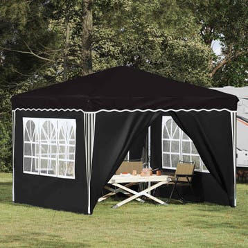 vidaXL Pop-up Feesttent 288 x 288 x 245 cm Zwart Oxford Stof, Verzenden, Nieuw